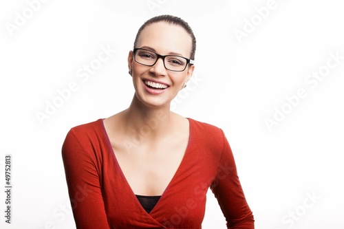 portrait of cute business woman in glasses