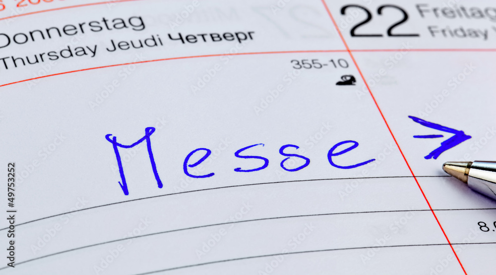 Eintrag im Kalender: Messe Eintrag im Kalender: Messe