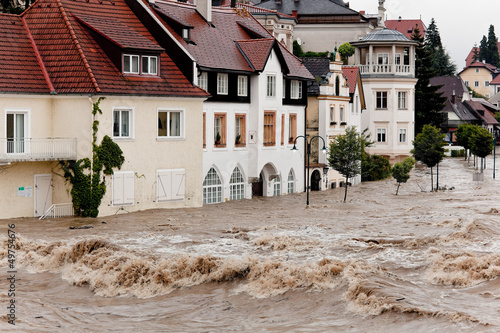 Hochwasser und Überflutung in Steyr, Österreich photo