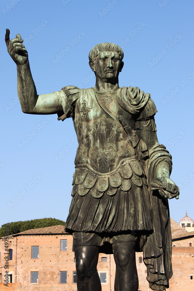 Statue of emperor Trajan in Rome, Italy