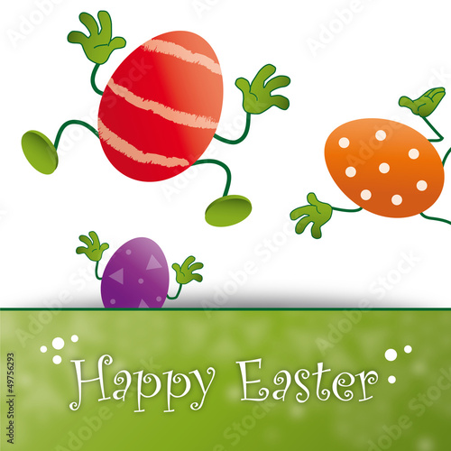Greeting Card Happy Easter, colorful