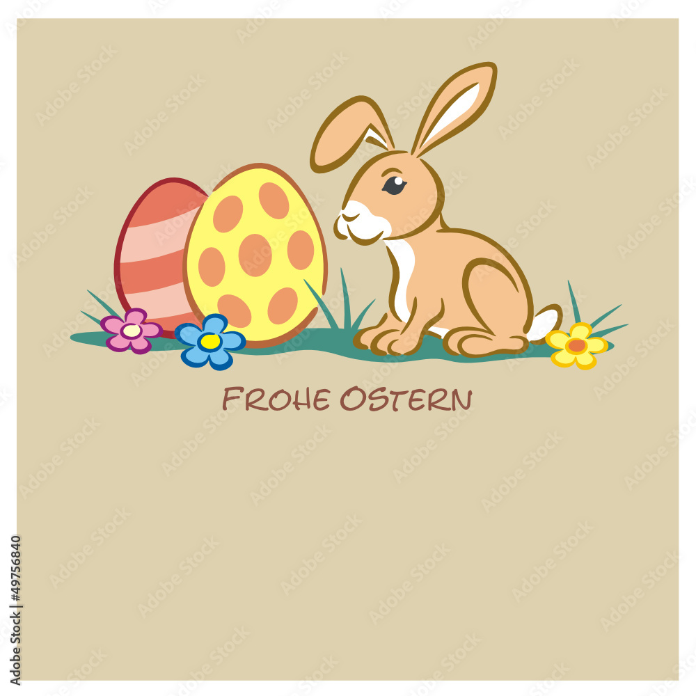 Obraz premium Easter Bunny 2 Eggs pastell FO