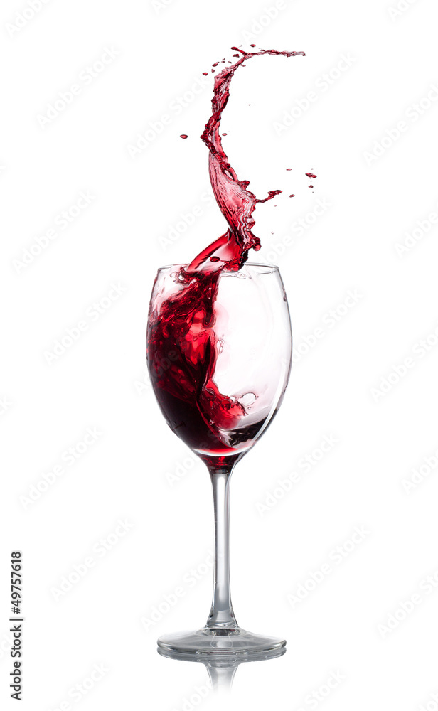 Red wine splash over white background Red wine splash over white background