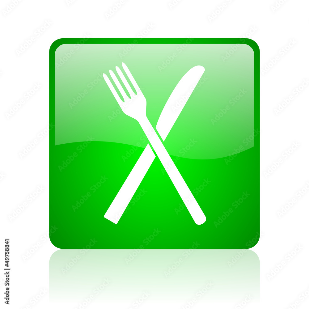 food green square web icon on white background food green square web icon on white background