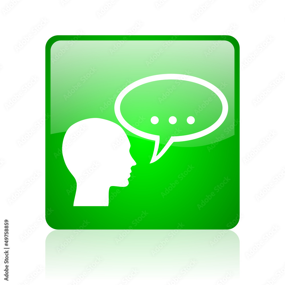 forum green square web icon on white background