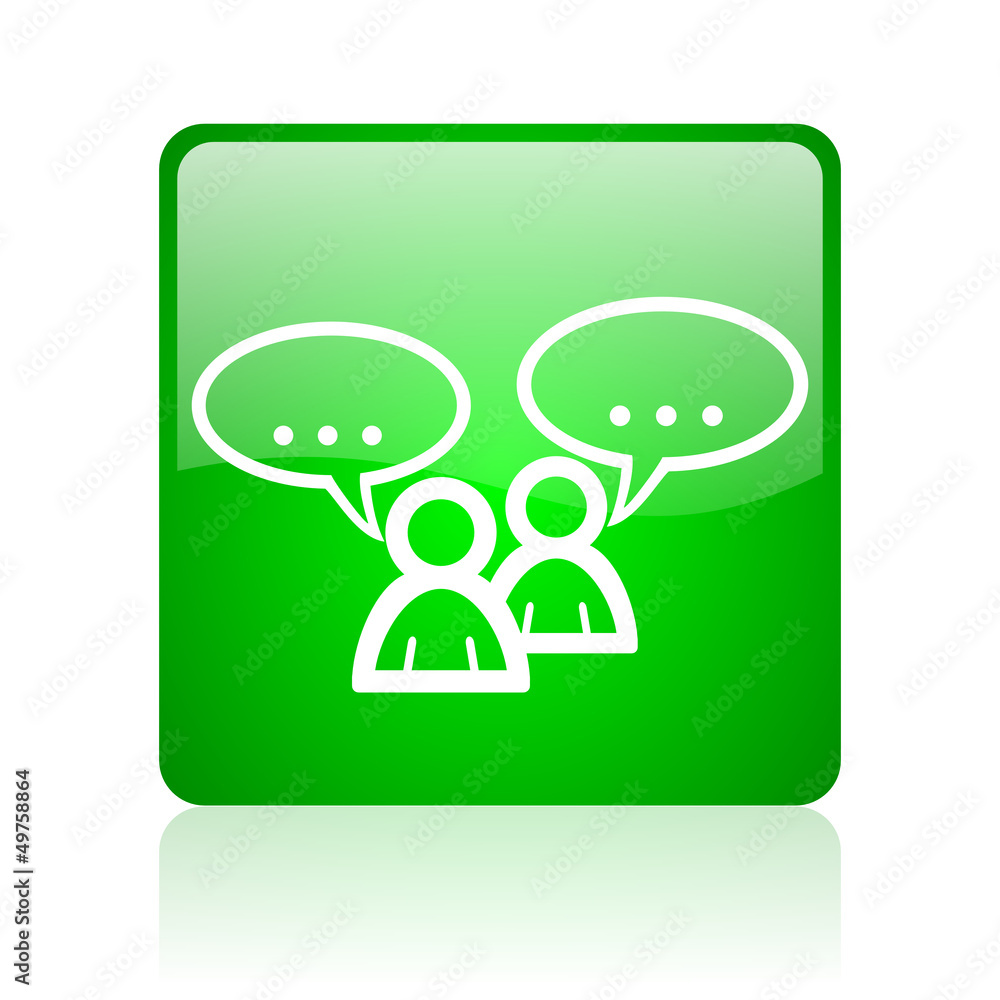 forum green square web icon on white background forum green square web icon on white background