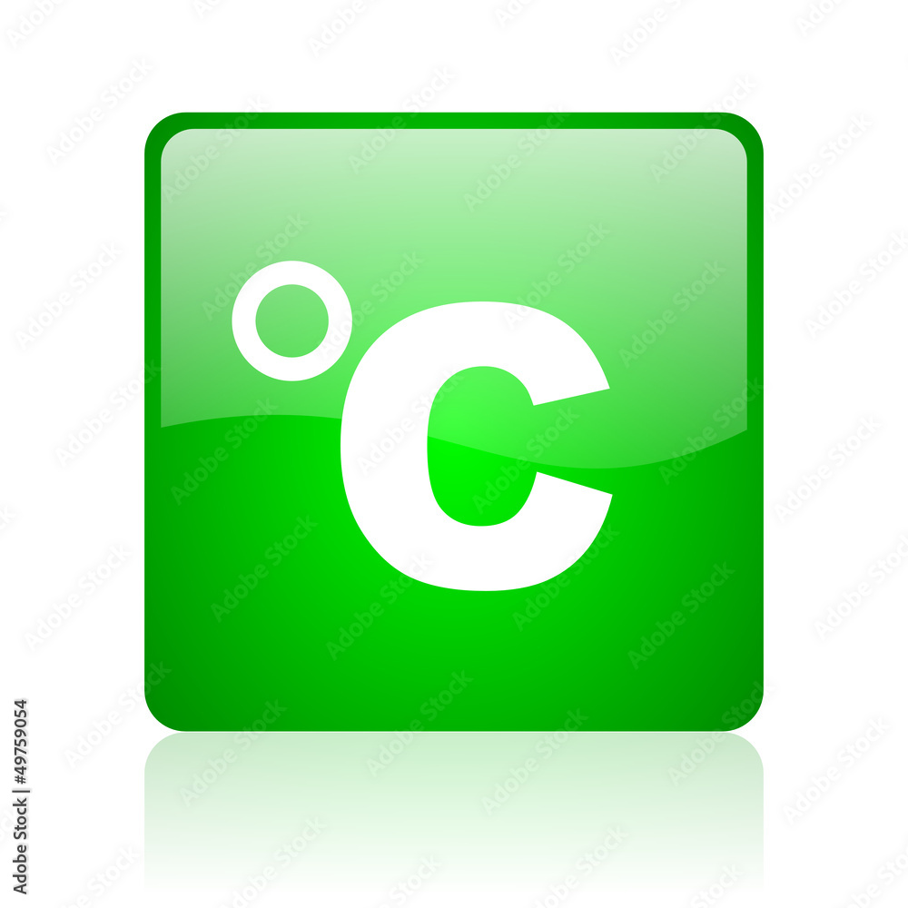 celsius green square web icon on white background celsius green square web icon on white background