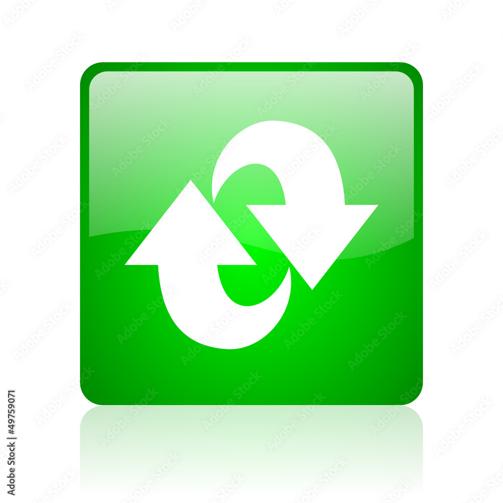 rotate green square web icon on white background rotate green square web icon on white background