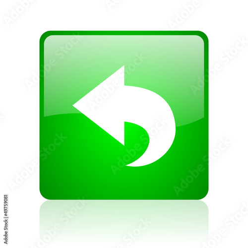 Free Download back green square web icon on white background - GFXLoad