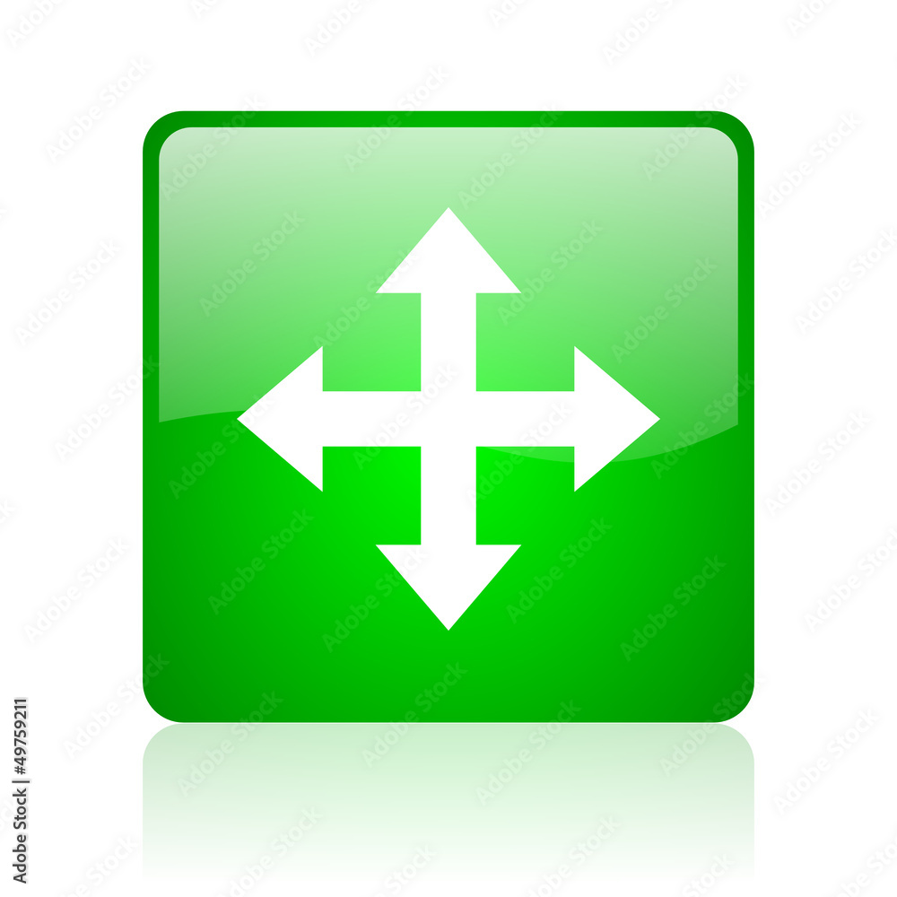 arrows green square web icon on white background arrows green square web icon on white background