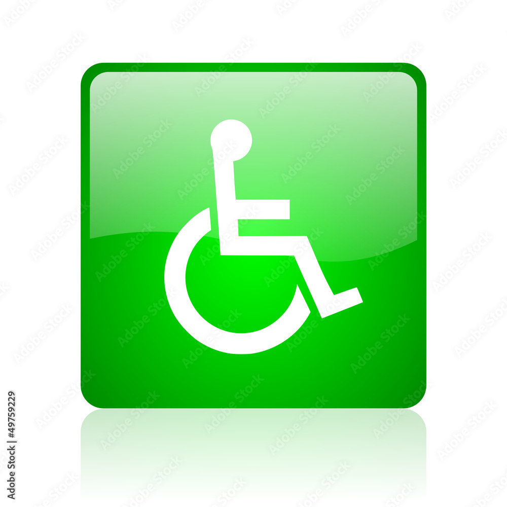 accessibility green square web icon on white background accessibility green square web icon on white background
