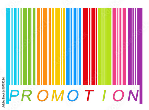 Etiqueta de colores para Promociones con un código de barras