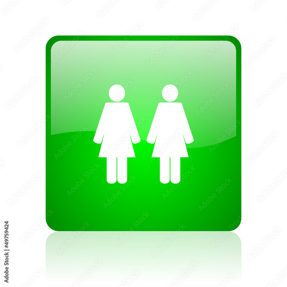 couple green square web icon on white background couple green square web icon on white background