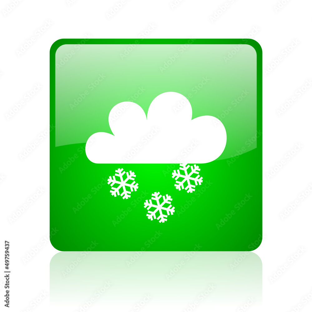 weather forecast green square web icon on white background weather forecast green square web icon on white background
