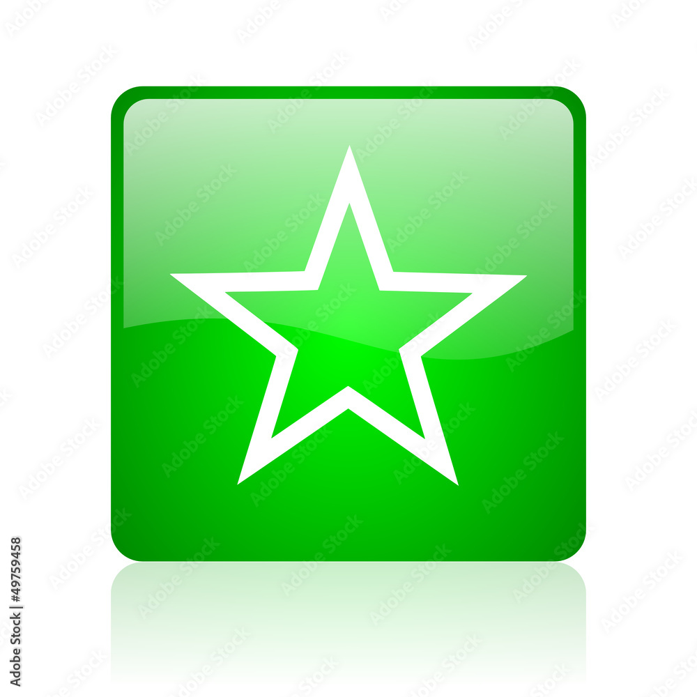 star green square web icon on white background star green square web icon on white background