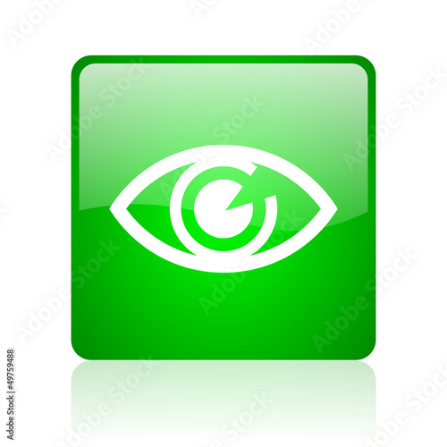 eye green square web icon on white background