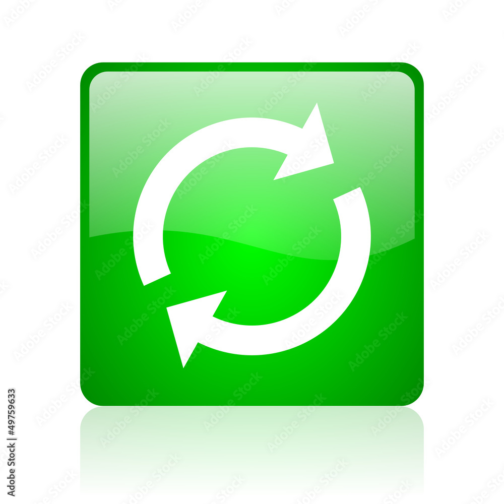 reload green square web icon on white background reload green square web icon on white background