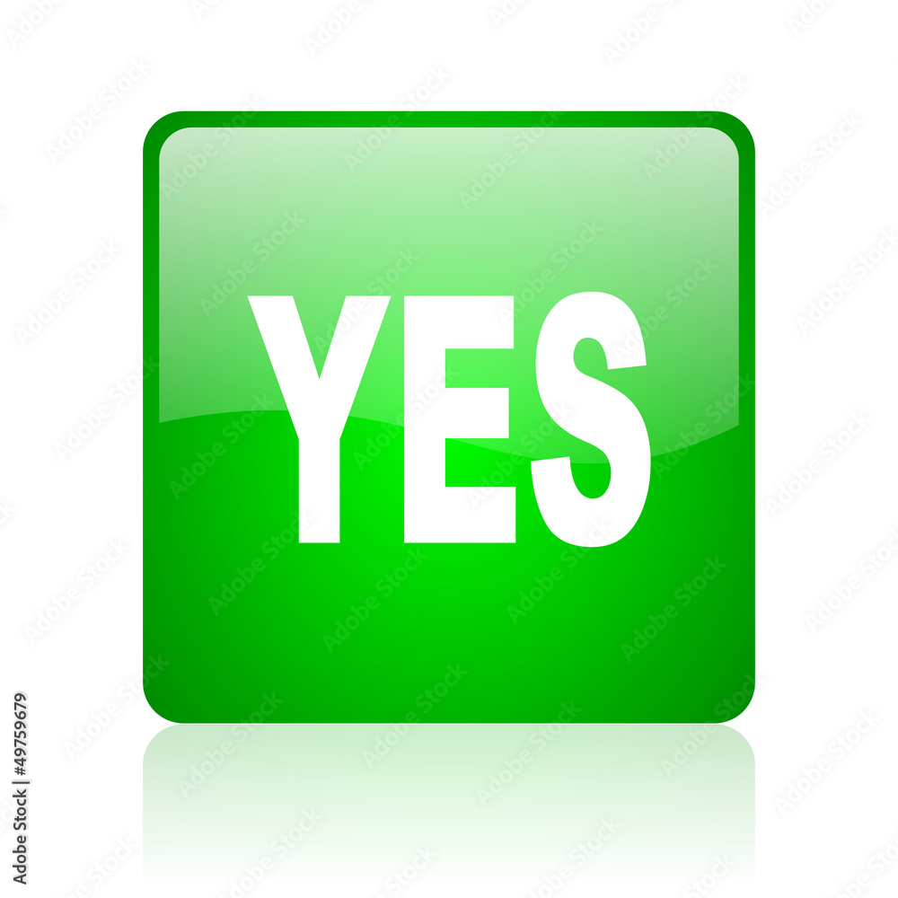 yes green square web icon on white background yes green square web icon on white background