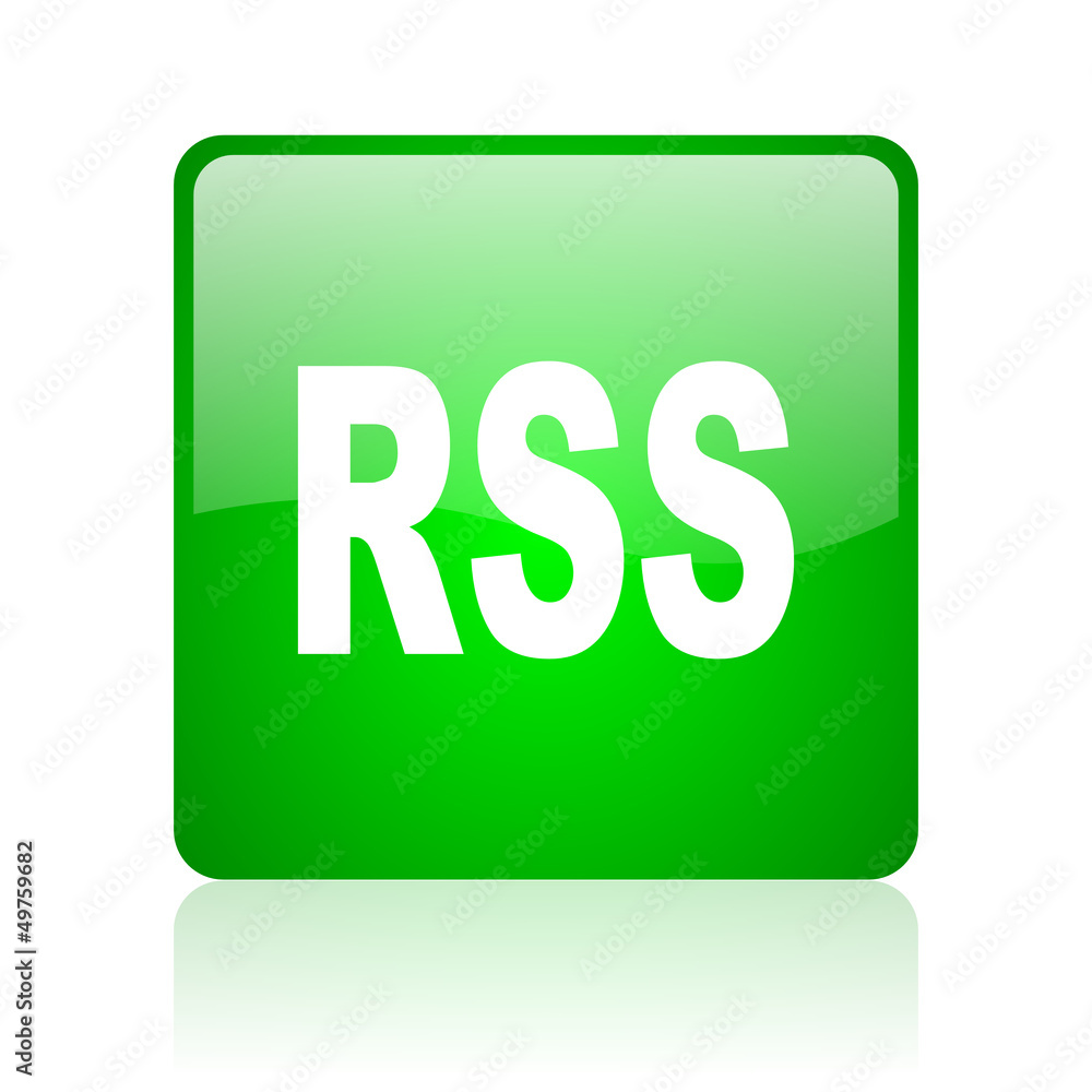 rss green square web icon on white background rss green square web icon on white background