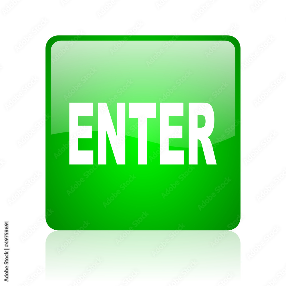enter green square web icon on white background enter green square web icon on white background
