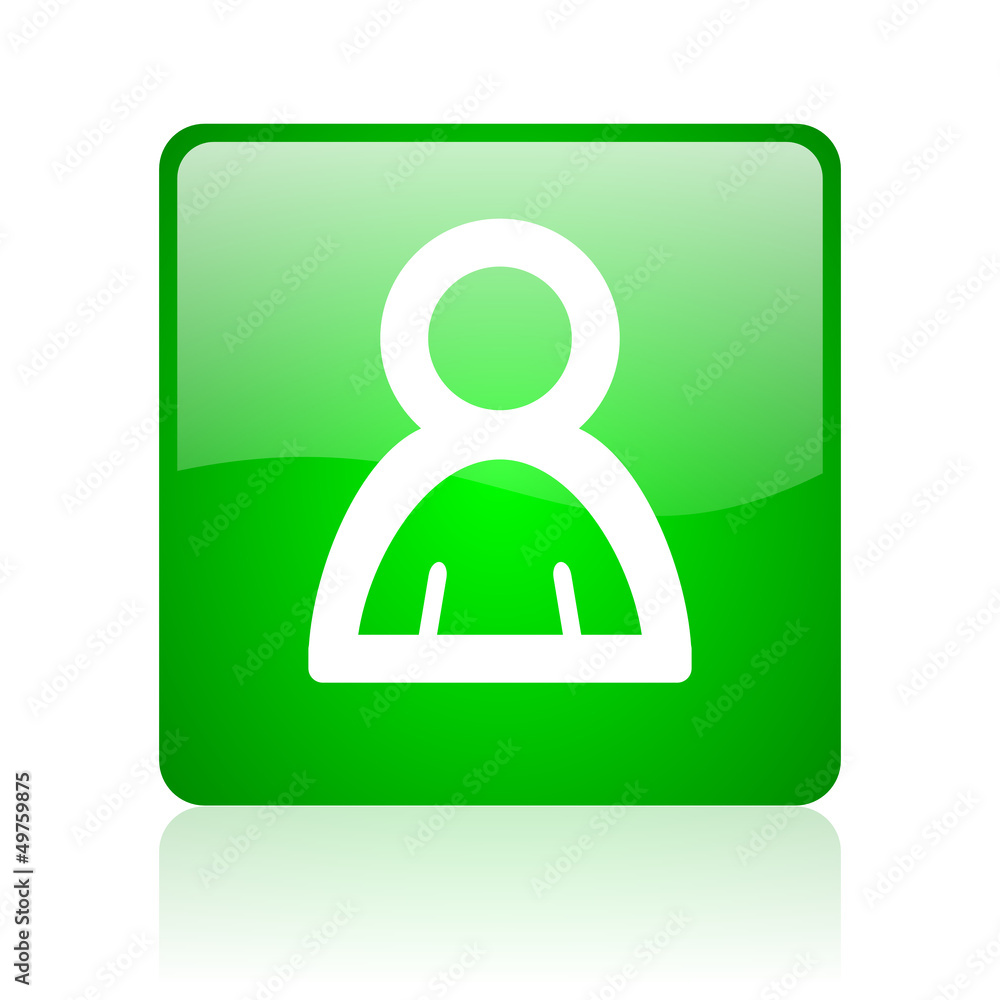 account green square web icon on white background account green square web icon on white background