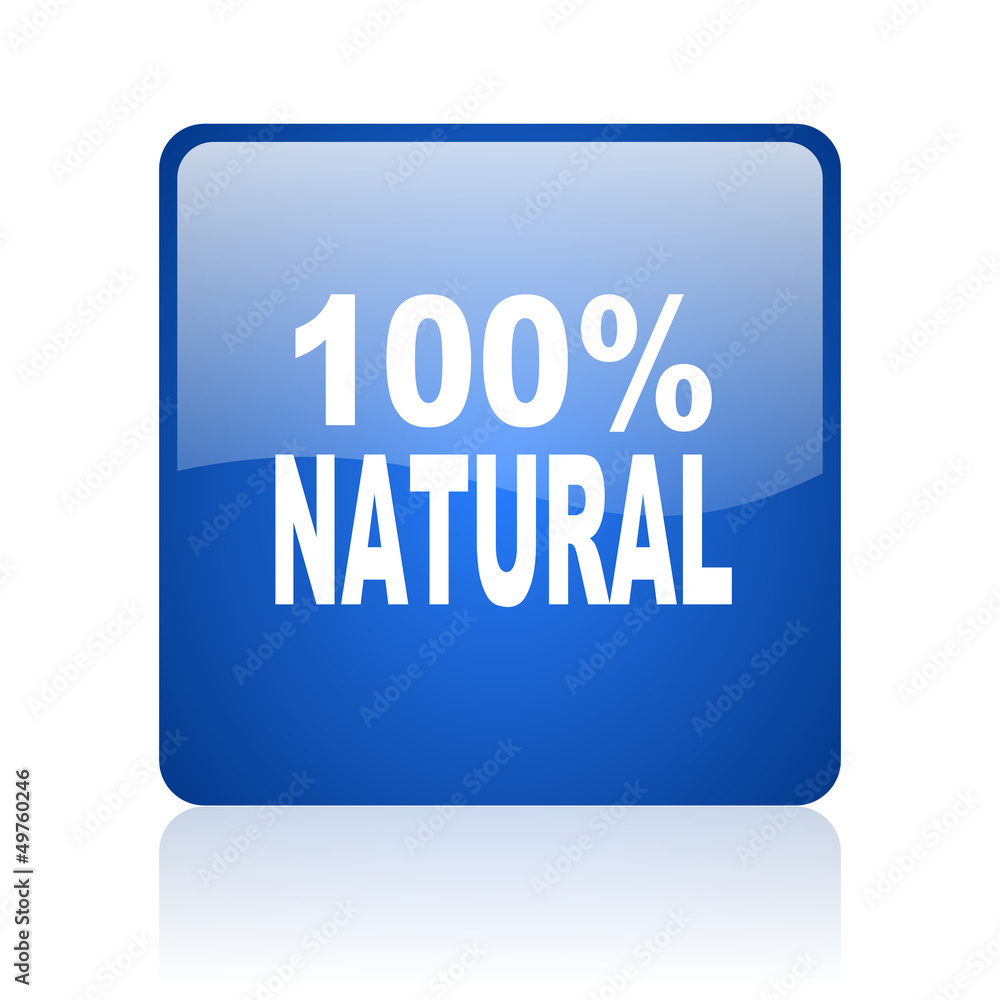 natural blue square glossy web icon on white background natural blue square glossy web icon on white background