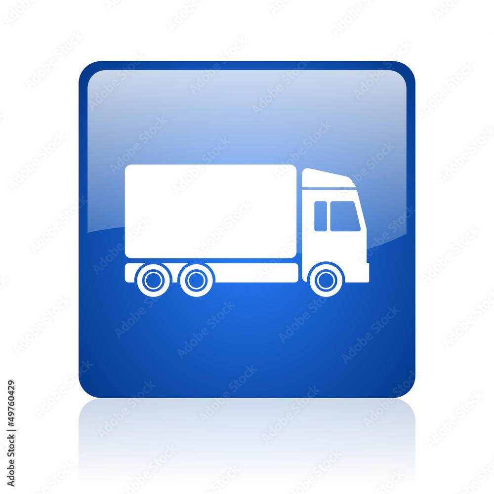 delivery blue square glossy web icon delivery blue square glossy web icon