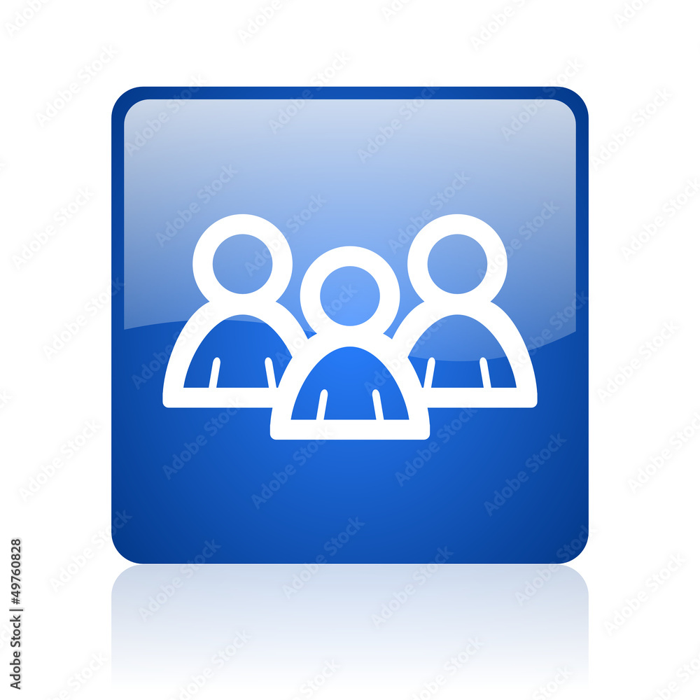forum blue square glossy web icon on white background forum blue square glossy web icon on white background