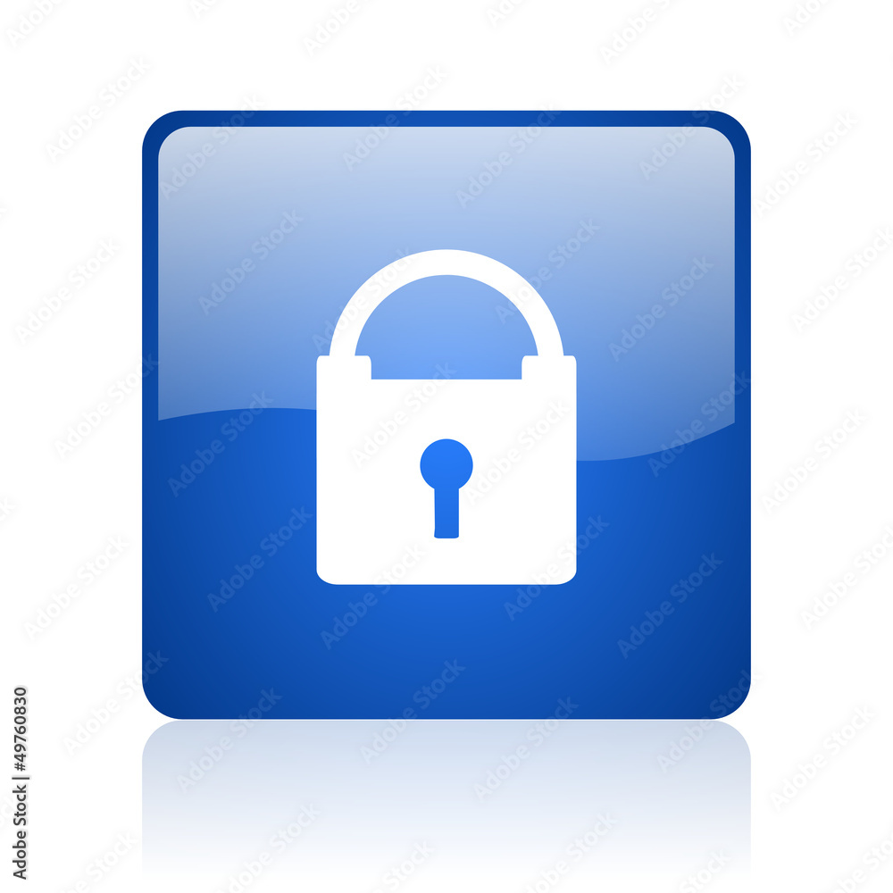 protect blue square glossy web icon on white background protect blue square glossy web icon on white background