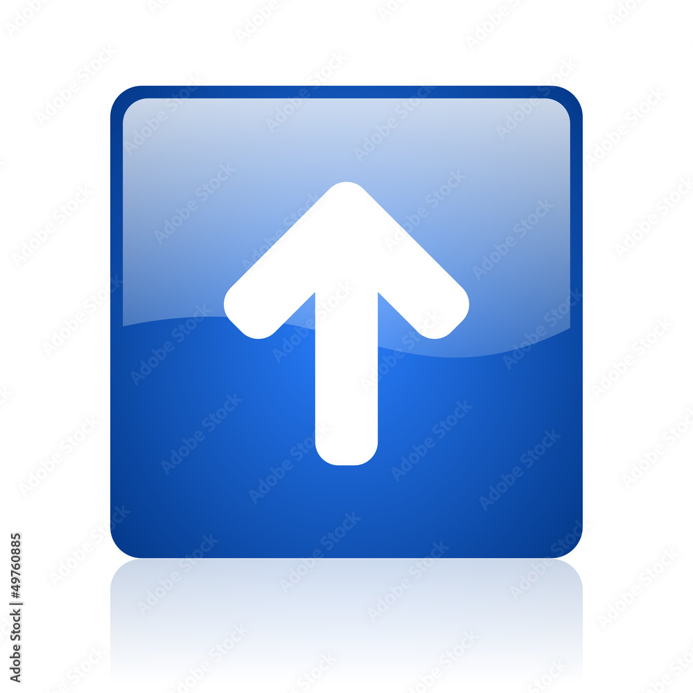 arrow up blue square glossy web icon on white background arrow up blue square glossy web icon on white background