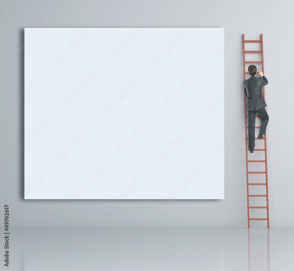 man climbing on ladder man climbing on ladder