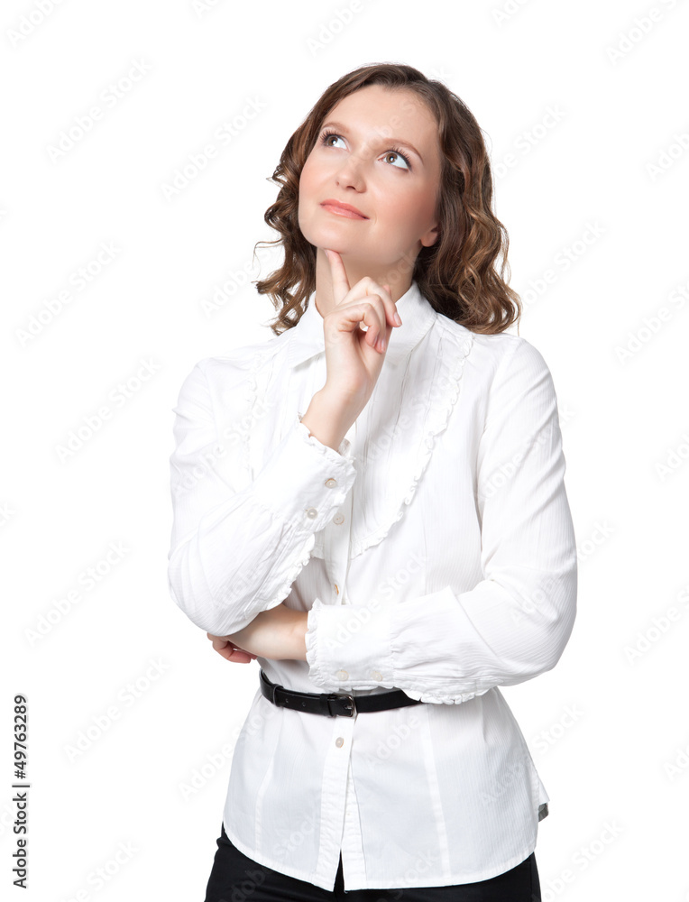 Beautiful young woman daydreaming Beautiful young woman daydreaming