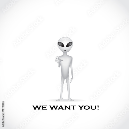 We want you, alien recruitment poster - illustration