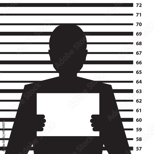 Police criminal record with man silhouette - illustration