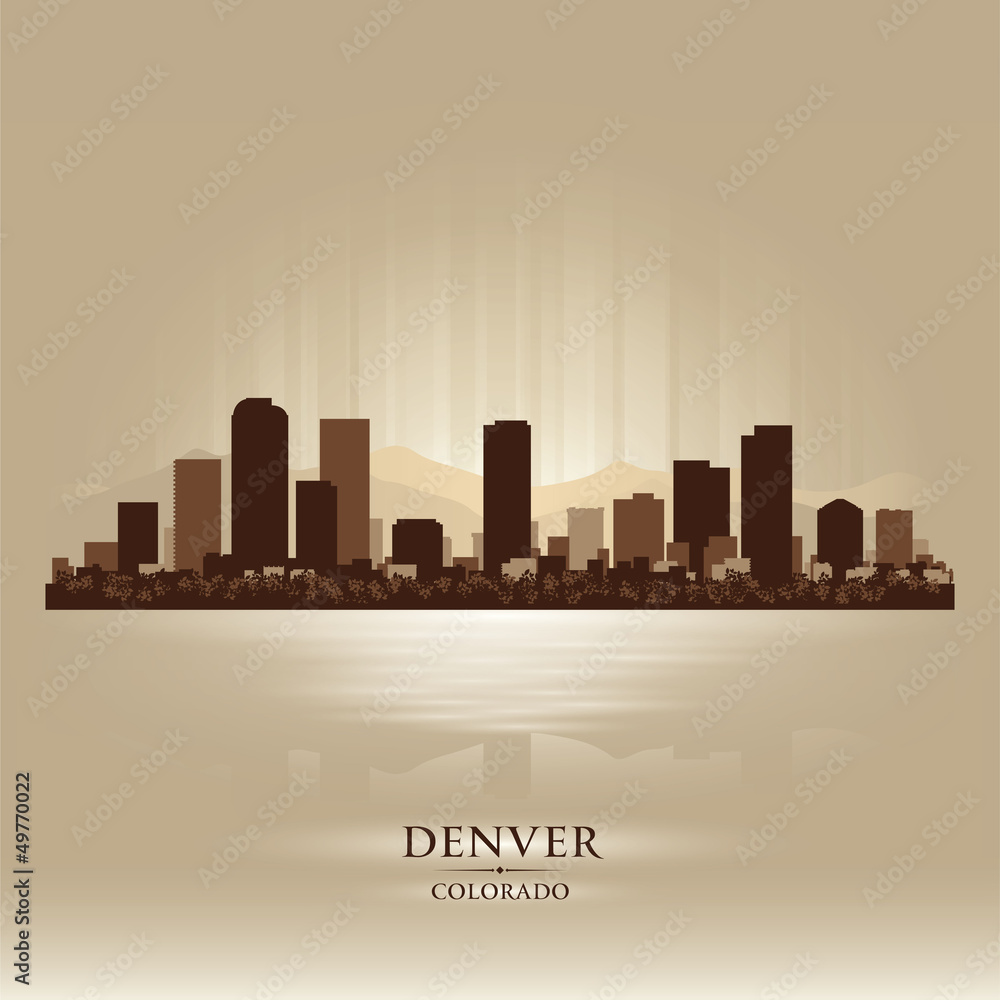 Denver Colorado skyline city silhouette