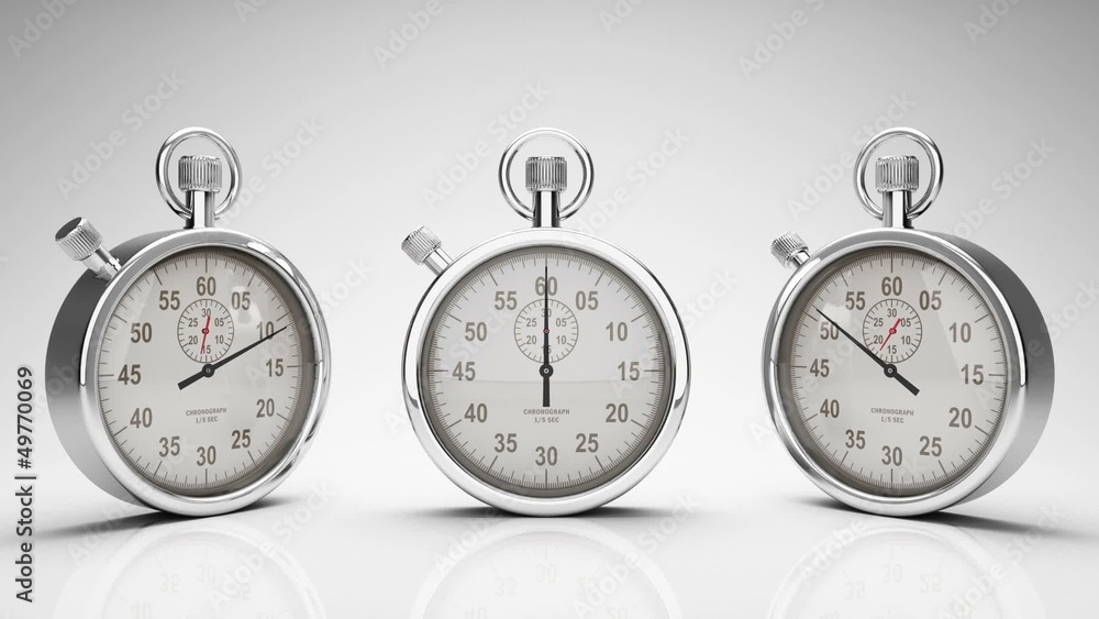 Stop Watch Time Lapse, Three Different Angles Stop Watch Time Lapse, Three Different Angles