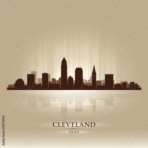 Cleveland Ohio skyline city silhouette