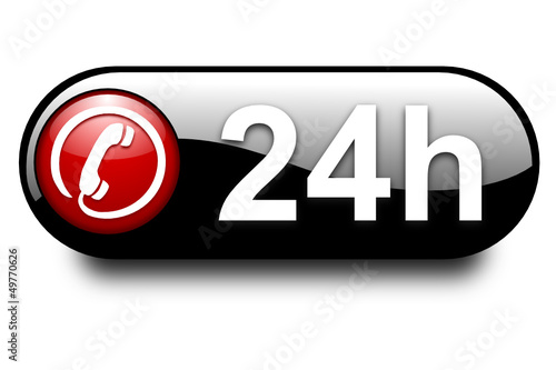 24h push-button, vector