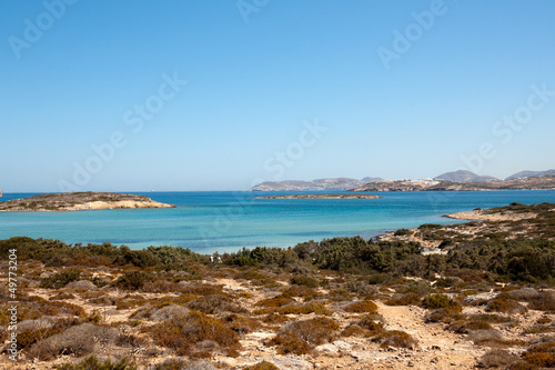 Sandy coast of  Antiparos in front of Paros - Greece © tella0303