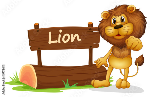 A signboard with a lion