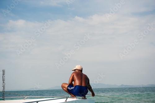 man on speedboat