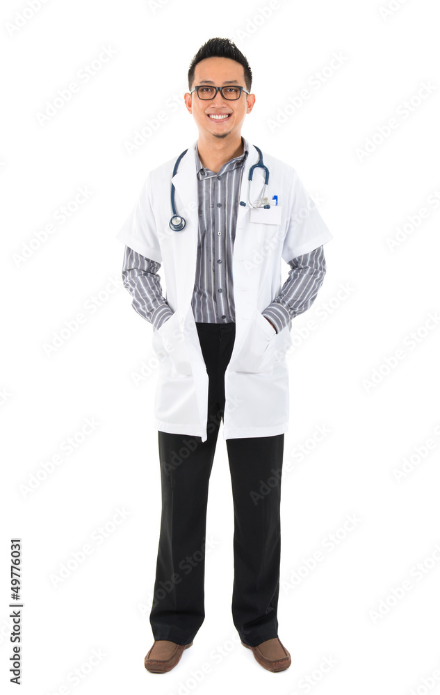 Full body southeast Asian medical doctor. Full body southeast Asian medical doctor.