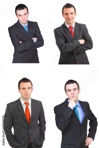 Set of caucasian businessman on white. Isolated.