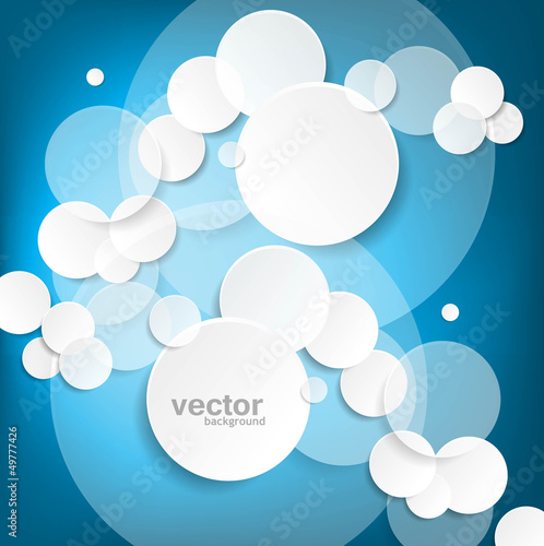 Abstract bubble circles blue colorful background vector