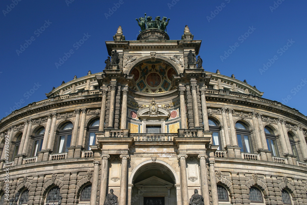 Semper Opera house Dresden Germany low angle