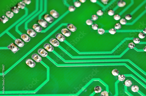 Detail of an electronic printed circuit board © thongchuea