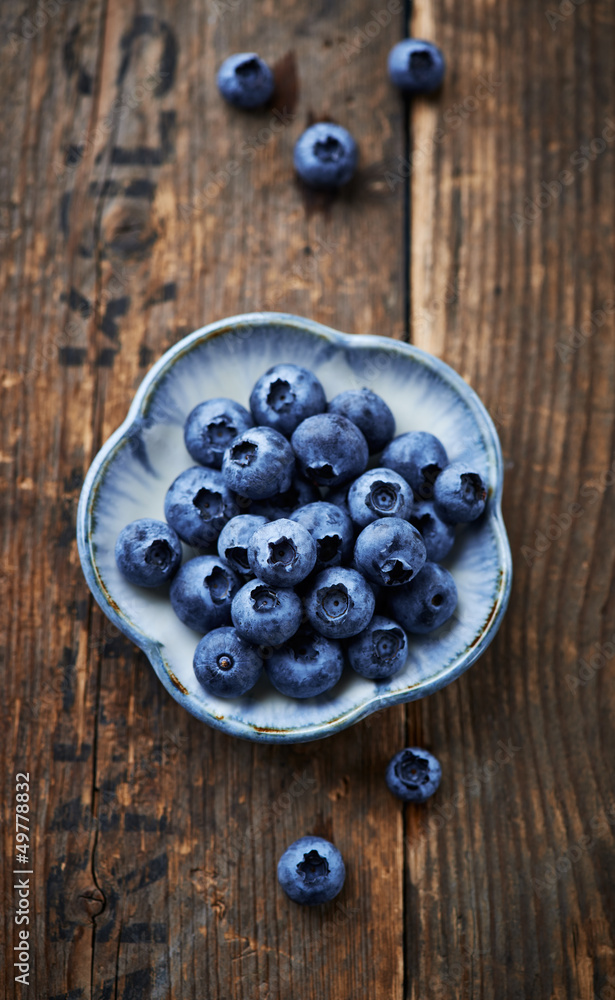 Blueberries on a small ceramic plate Blueberries on a small ceramic plate