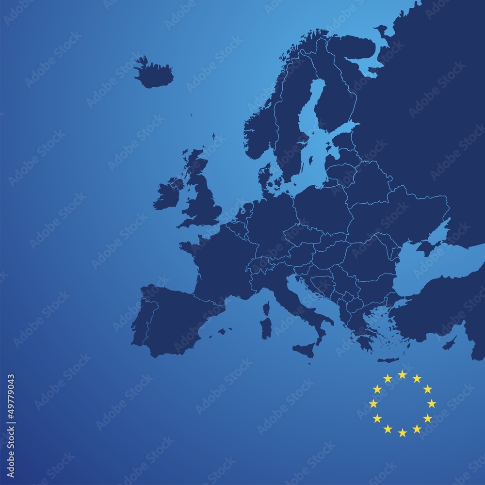 Europe map cover vector - obrazy, fototapety, plakaty 