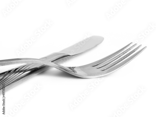 Cutlery on white background