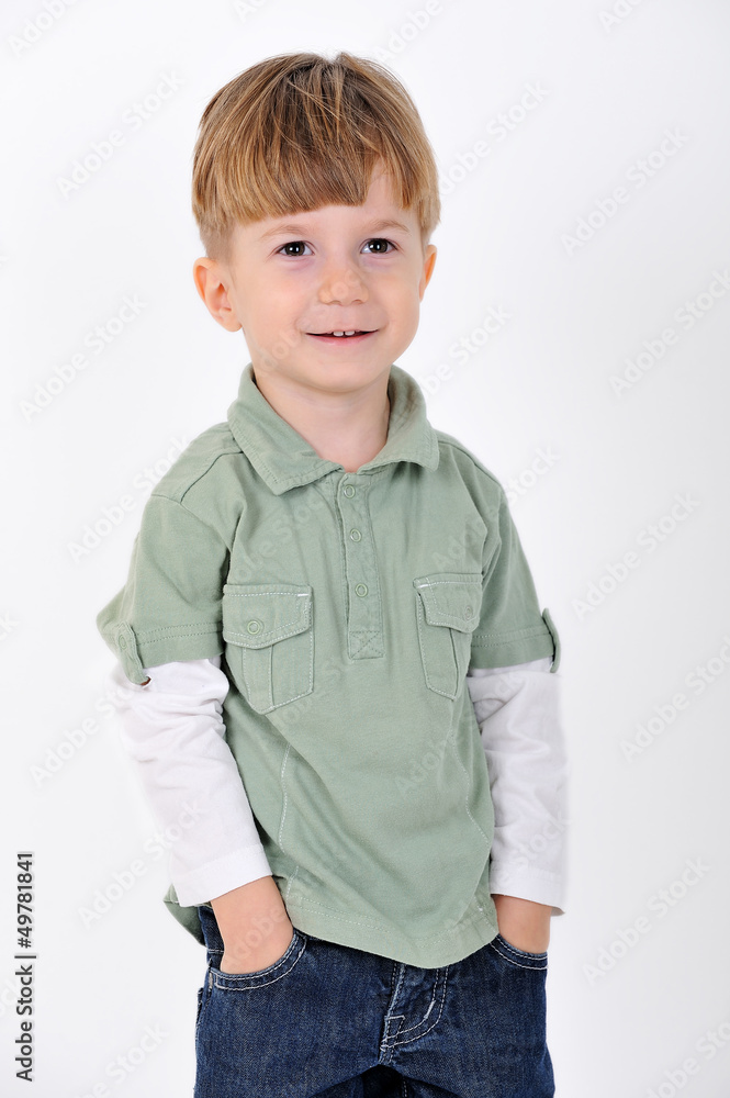 smiling child on white background smiling child on white background